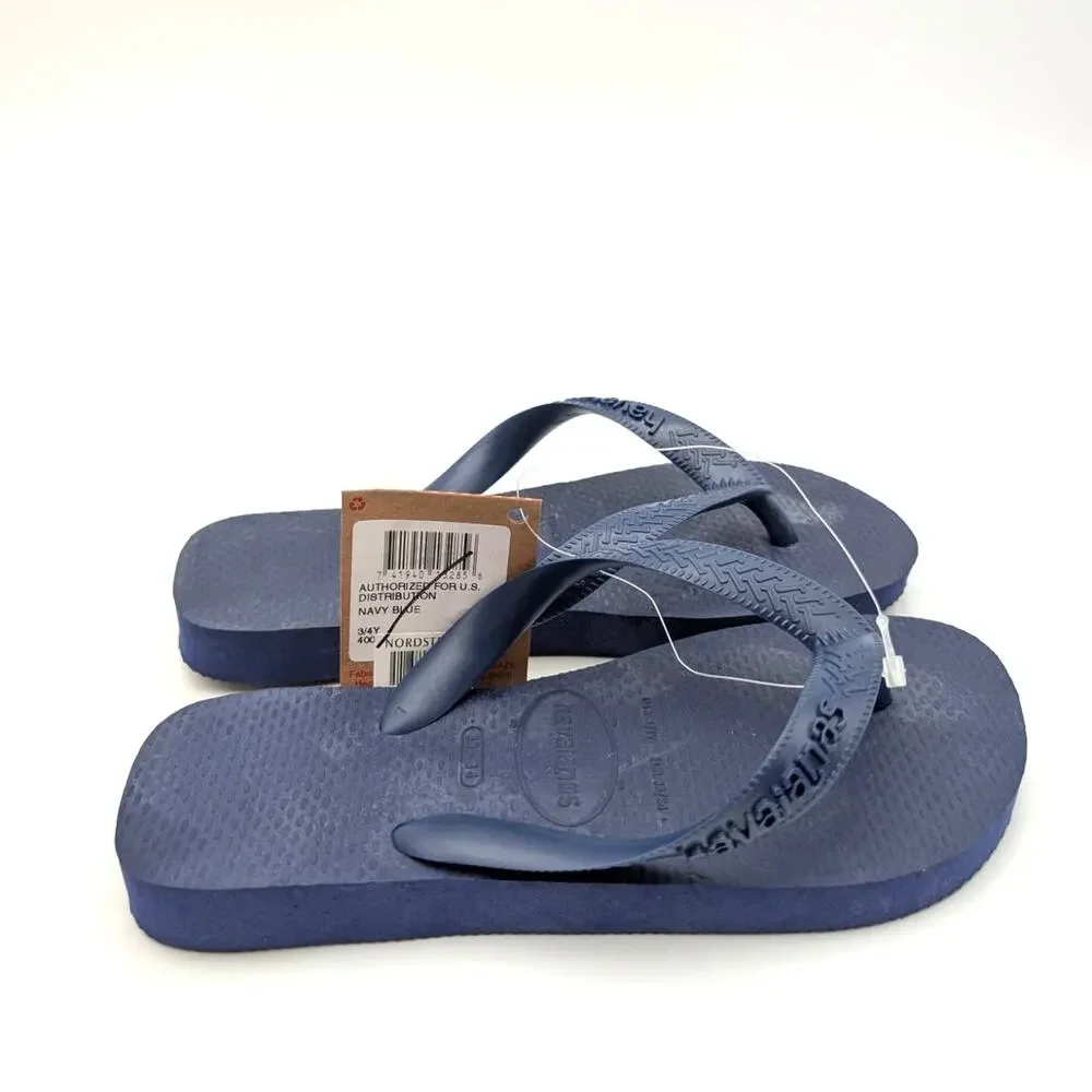 Havaianas Flip Flop Thong Sandals Unisex Kids' Navy Blue Size US3/4Y EU35/36